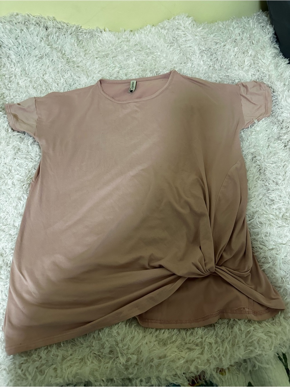 Pomelo Blush Pink Short Sleeve Knot Front Tee